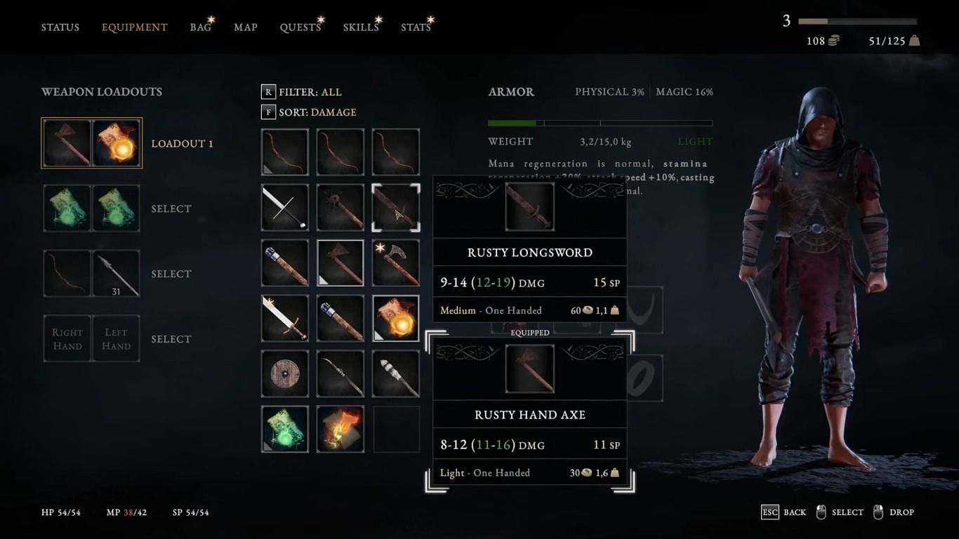 Choose your gear wisely before heading into battle (Image via Awaken Realms | YouTube/@ Walkthrough! Database)